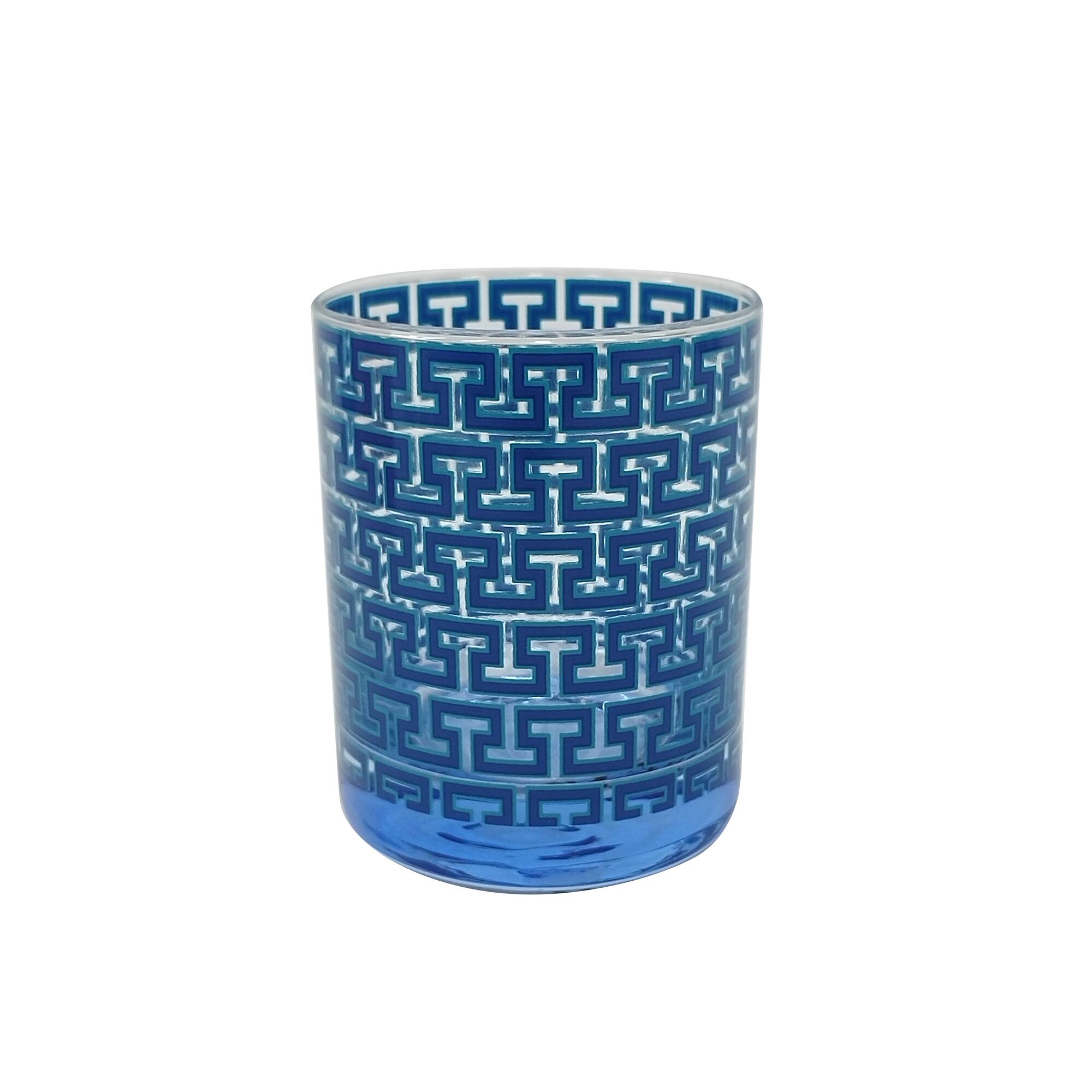 Jonathan Adler x Michaels 10.8oz. Blue Madrid Key Glass Cup